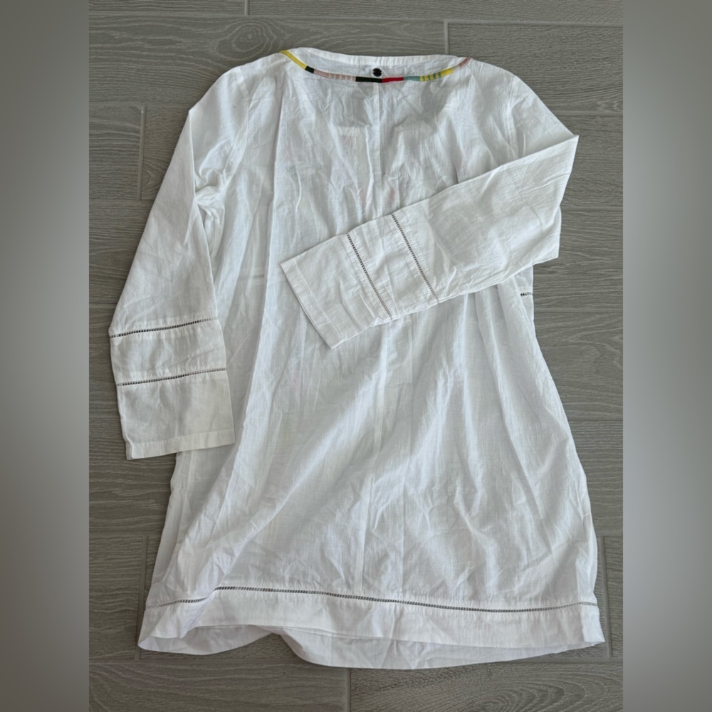 PRANA 100% Cotton Embroidered Tunic Swim Cover Dress Size XL VGUC - Picture 2 of 7